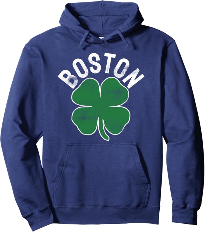 Shamrock Massachusetts Boston ST PATRICKS DAY Irish Green Pullover Hoodie