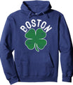 Shamrock Massachusetts Boston ST PATRICKS DAY Irish Green Pullover Hoodie