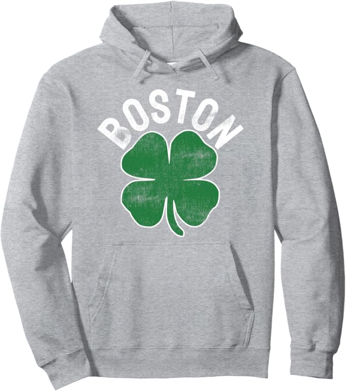 Shamrock Massachusetts Boston ST PATRICKS DAY Irish Green Pullover Hoodie