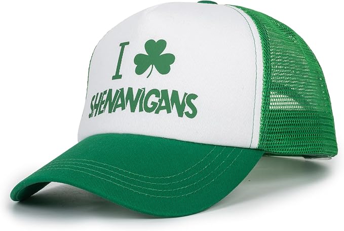 Shamrock Mesh Cap St. Patrick's Day Hat for Unisex Irish Green Baseball Cap Green Trucker Hat