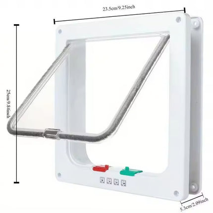 SmartTwo-Way Pet Door - Secure Cat & Dog Flap for Easy Entry & Exit
