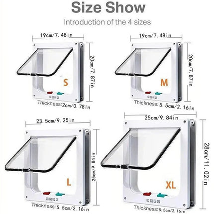 SmartTwo-Way Pet Door - Secure Cat & Dog Flap for Easy Entry & Exit