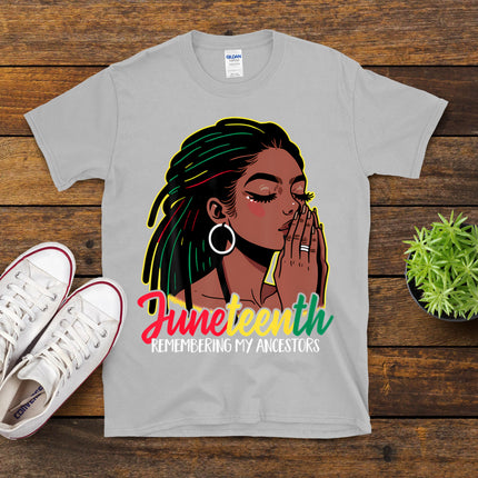 Black Woman Remembering My Ancestors Juneteenth T-Shirt