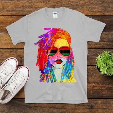 Loc'D Hair Art Black Queen Afro Woman Juneteenth T-Shirt