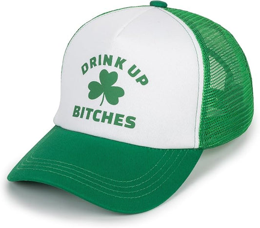 St.Patrick's Day-Baseball-Cap for Womens Mens - Shamrock-Adjustable Green-Irish-Party-Trucker-Hat