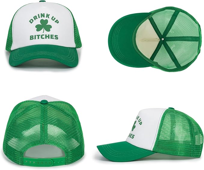 St.Patrick's Day-Baseball-Cap for Womens Mens - Shamrock-Adjustable Green-Irish-Party-Trucker-Hat