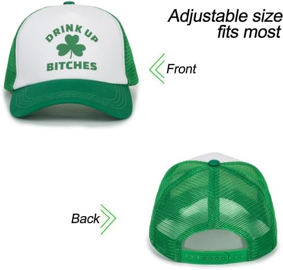 St.Patrick's Day-Baseball-Cap for Womens Mens - Shamrock-Adjustable Green-Irish-Party-Trucker-Hat