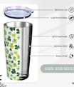 St. Patrick's Day 20oz Insulated Stainless Steel Tumbler With Lids And Straws Stainless Steel Double Wall Vacuum Insulated Travel Coffee Mug