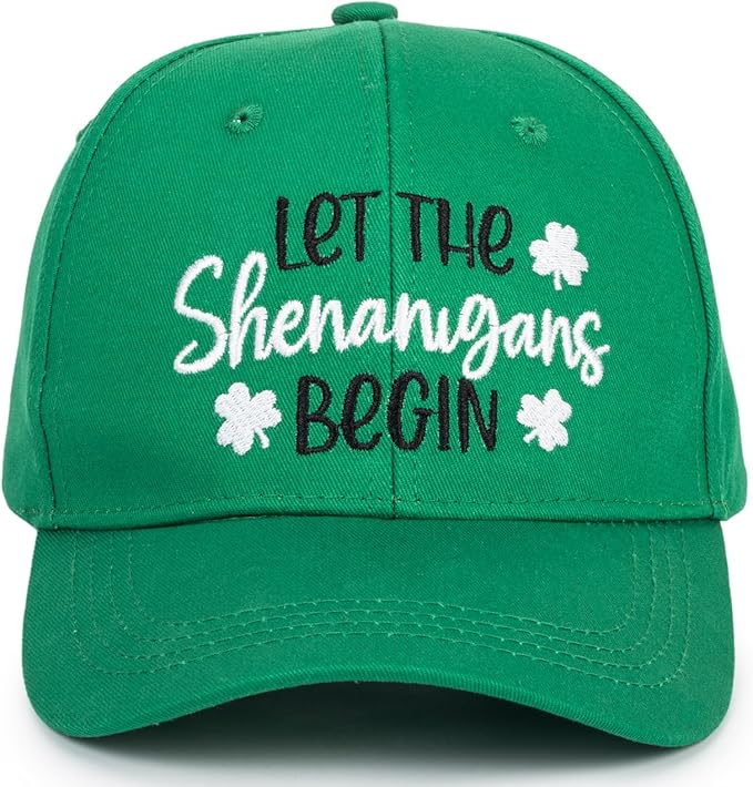 St. Patrick's Day Baseball Caps for Men Women - Lucky Green Embroidered Clovers Dad Trucker Hats