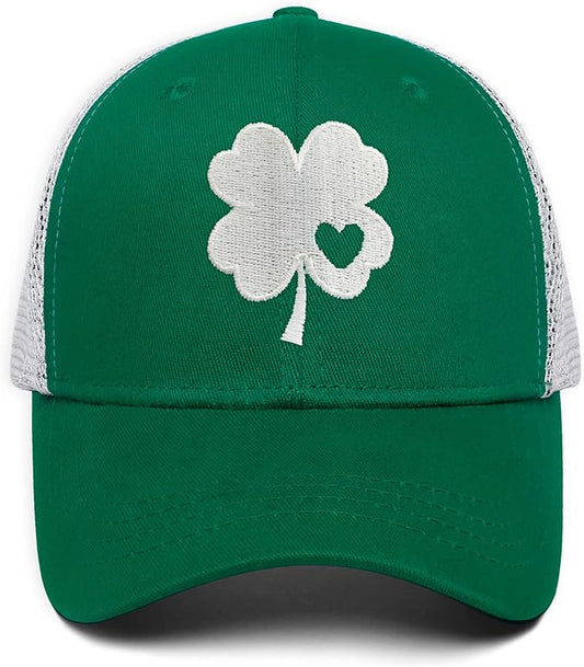 St. Patrick's Day Clover Baseball Cap Adjustable Trucker Hat Fashion Dad Hat Sports Hat St. Patrick’s Day Gift