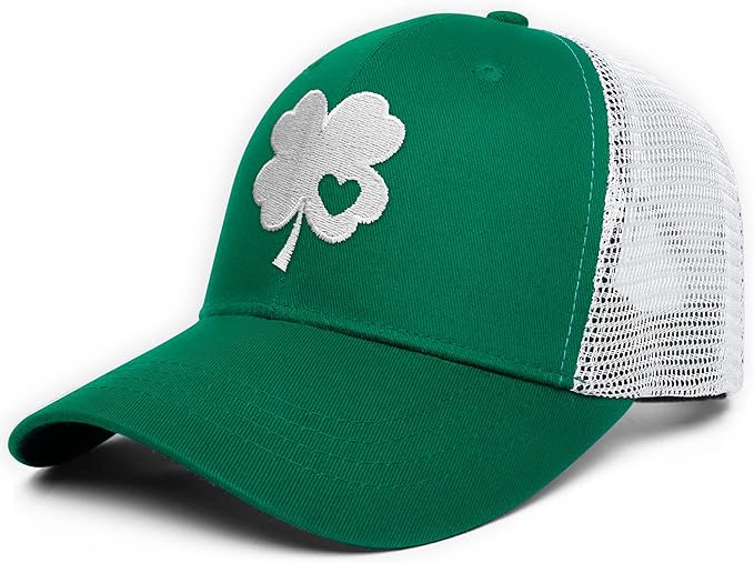 St. Patrick's Day Clover Baseball Cap Adjustable Trucker Hat Fashion Dad Hat Sports Hat St. Patrick’s Day Gift