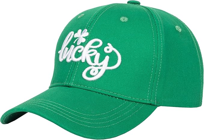 St. Patrick's Day Hat for Unisex Adjustable Cotton Baseball Ireland-St-Patrick's Shamrock Baseball Cap Green Trucker Hat