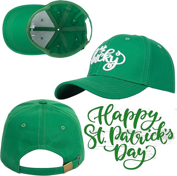 St. Patrick's Day Hat for Unisex Adjustable Cotton Baseball Ireland-St-Patrick's Shamrock Baseball Cap Green Trucker Hat