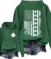 St Patricks Day Flag Shamrock Hoodie Irish Green Sweatshirt Shamrock American Flag Hoodie Ireland Sweatshirt