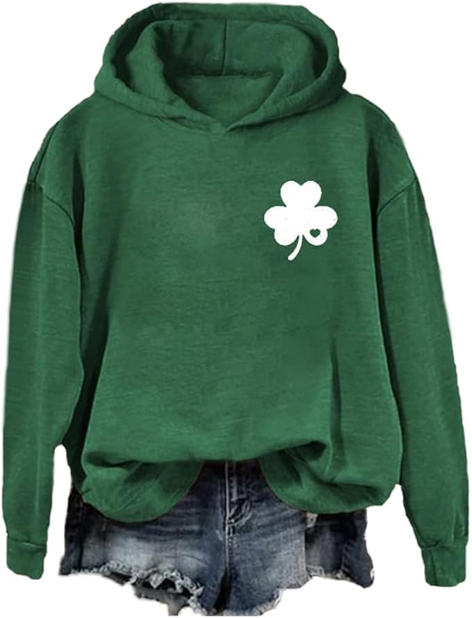 St Patricks Day Flag Shamrock Hoodie Irish Green Sweatshirt Shamrock American Flag Hoodie Ireland Sweatshirt