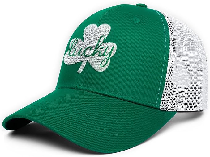 St Patricks Day Hat Embroidery Lucky Hats for Men Women Ideal Gifts Adjustable Green Baseball Cap