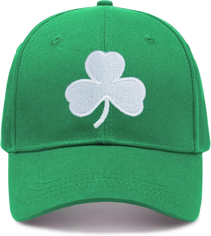 St Patricks Day Hat for Men Women Gifts Saint Pattys Costume Clover Baseball Cap Green