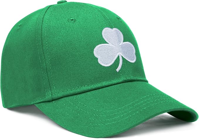 St Patricks Day Hat for Men Women Gifts Saint Pattys Costume Clover Baseball Cap Green