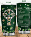 St Patricks Day Tumbler Jewelry Style Irish Fact Celtic Cross Stainless Steel Tumbler 20 Oz Cup with Lid Travel Mug Saint Paddy's Day Gifts for Irish Women Men Family Friends