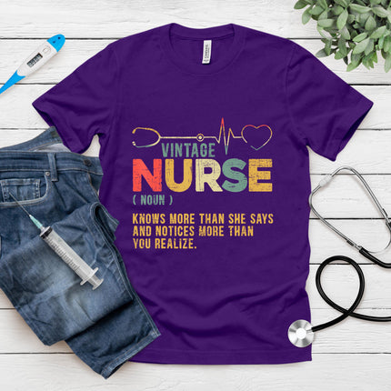 Vintage Nurse Definition Hospital Medical Registered Nursing T-Shirt