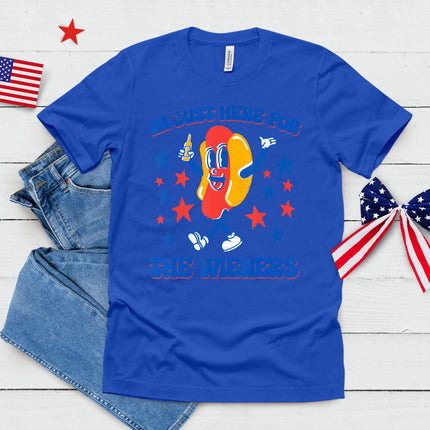 I'm Just Here For The Wieners Funny 4th Of July Hot-Dog T-Shirt