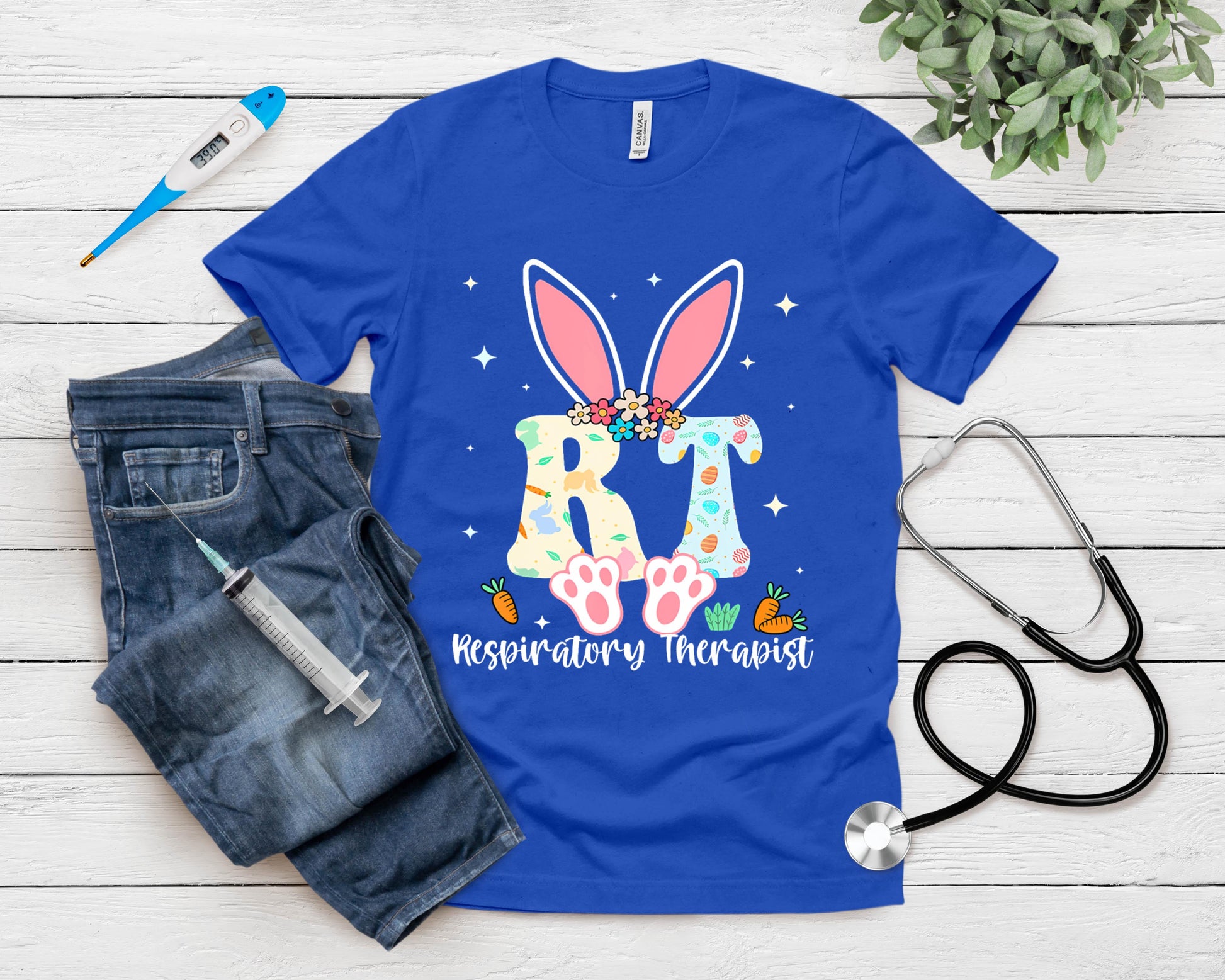 Respiratory Therapist Easter Day Bunny Rt Nurse T-Shirt