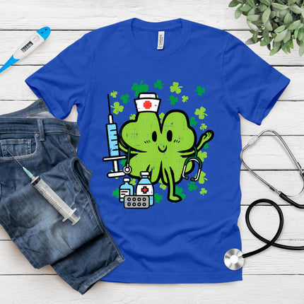 St Patricks Day Nurse Shamrock Saint Pattys Scrub Top Women T-Shirt