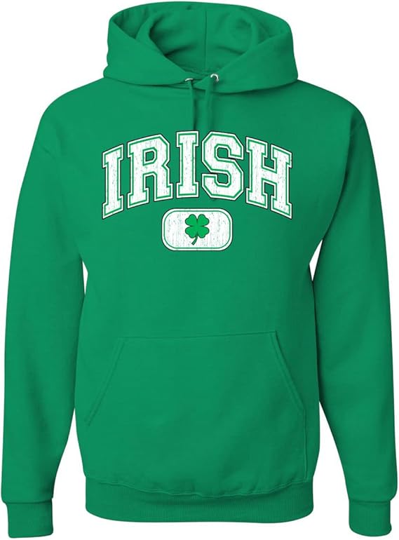 Vintage Irish Shamrock Classic St. Patrick's Day Unisex Graphic Hoodie Sweatshirt