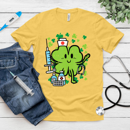St Patricks Day Nurse Shamrock Saint Pattys Scrub Top Women T-Shirt