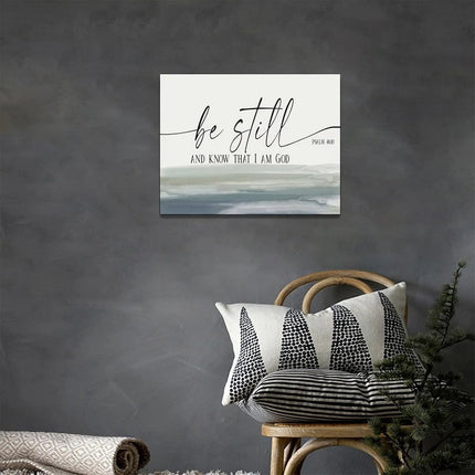 Large Christian Wall Art Bible Verse Psalm Pictures Wall Decor Be Still and Know That I Am God Canvas Painting Print Modern Home Decor Artworks Framed for Living Room Bathroom Bedroom Church 12"X16"