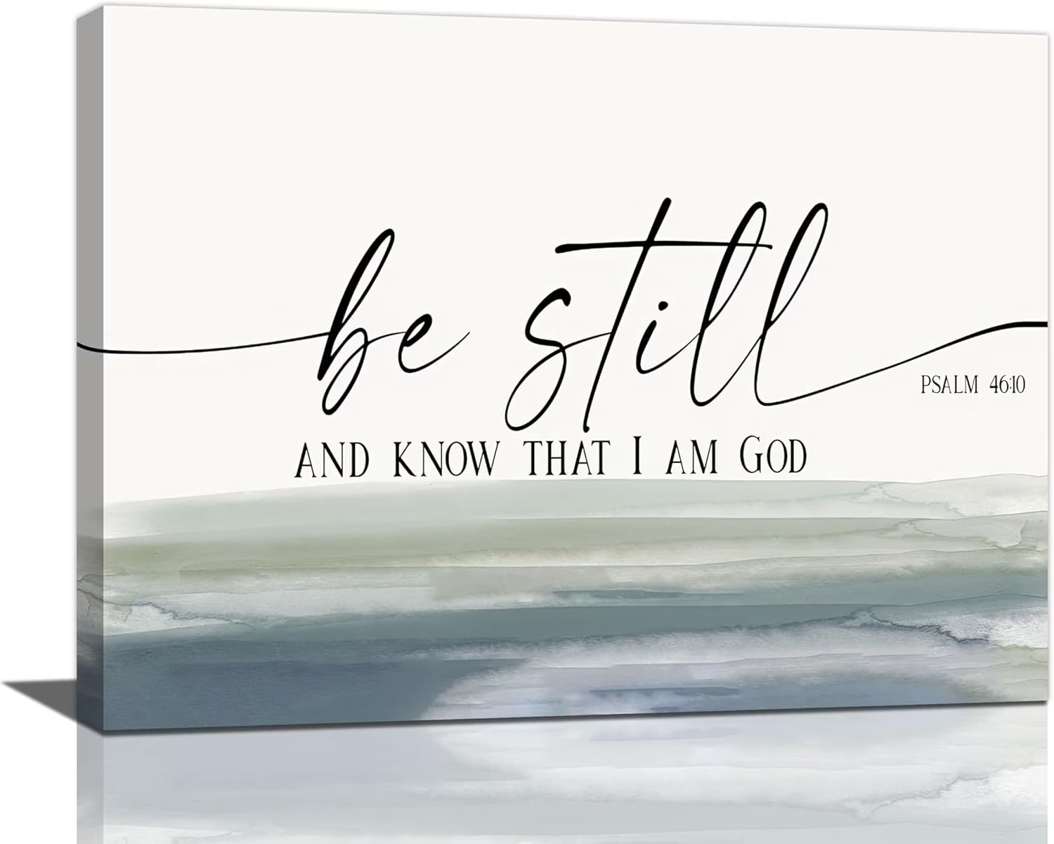 Large Christian Wall Art Bible Verse Psalm Pictures Wall Decor Be Still and Know That I Am God Canvas Painting Print Modern Home Decor Artworks Framed for Living Room Bathroom Bedroom Church 12