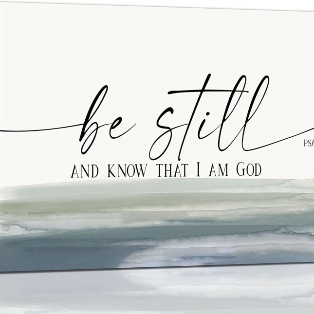 Large Christian Wall Art Bible Verse Psalm Pictures Wall Decor Be Still and Know That I Am God Canvas Painting Print Modern Home Decor Artworks Framed for Living Room Bathroom Bedroom Church 12"X16"