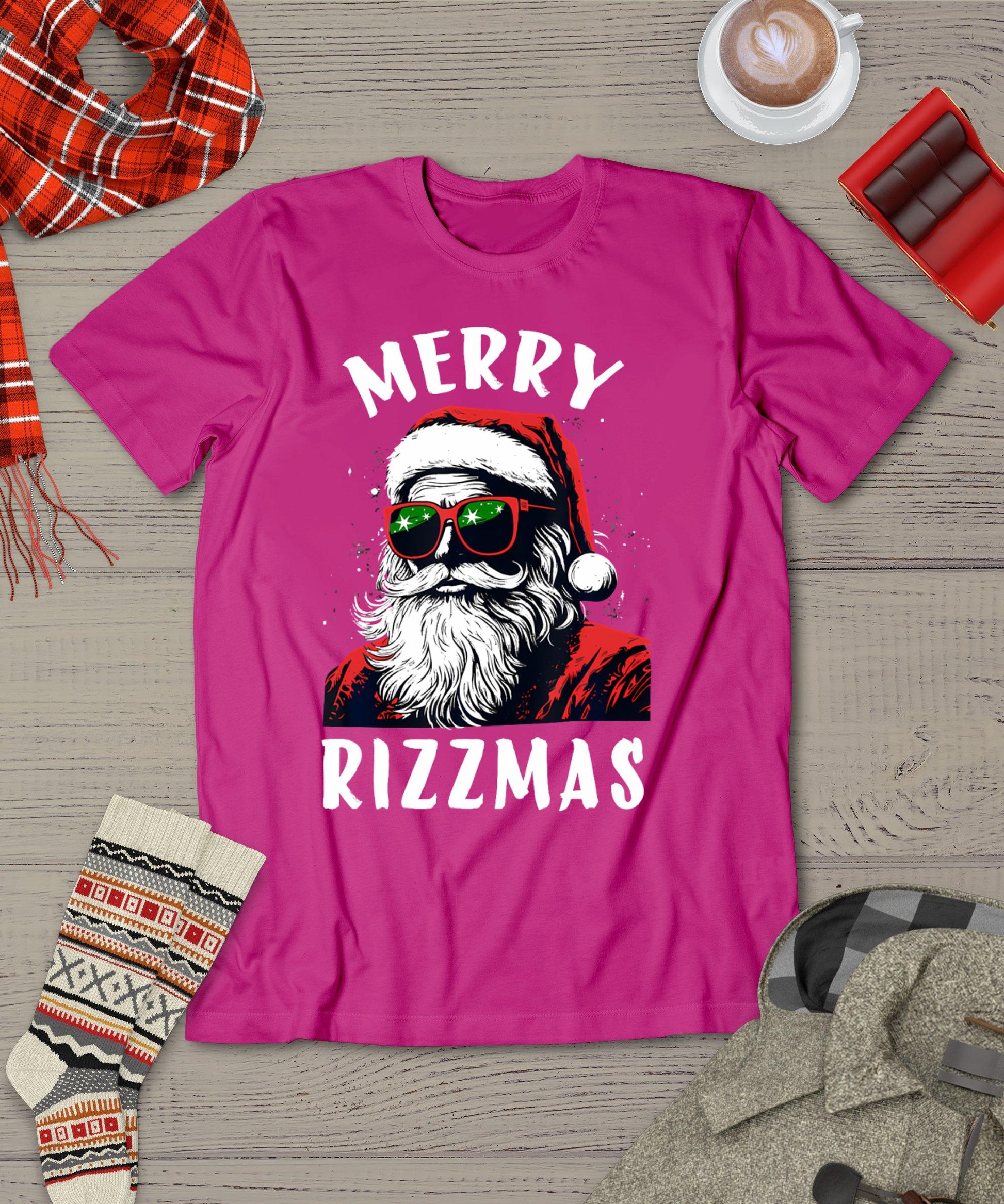 Funny Merry Rizzmas Christmas Rizz Santa Claus Charisma Cool T-Shirt