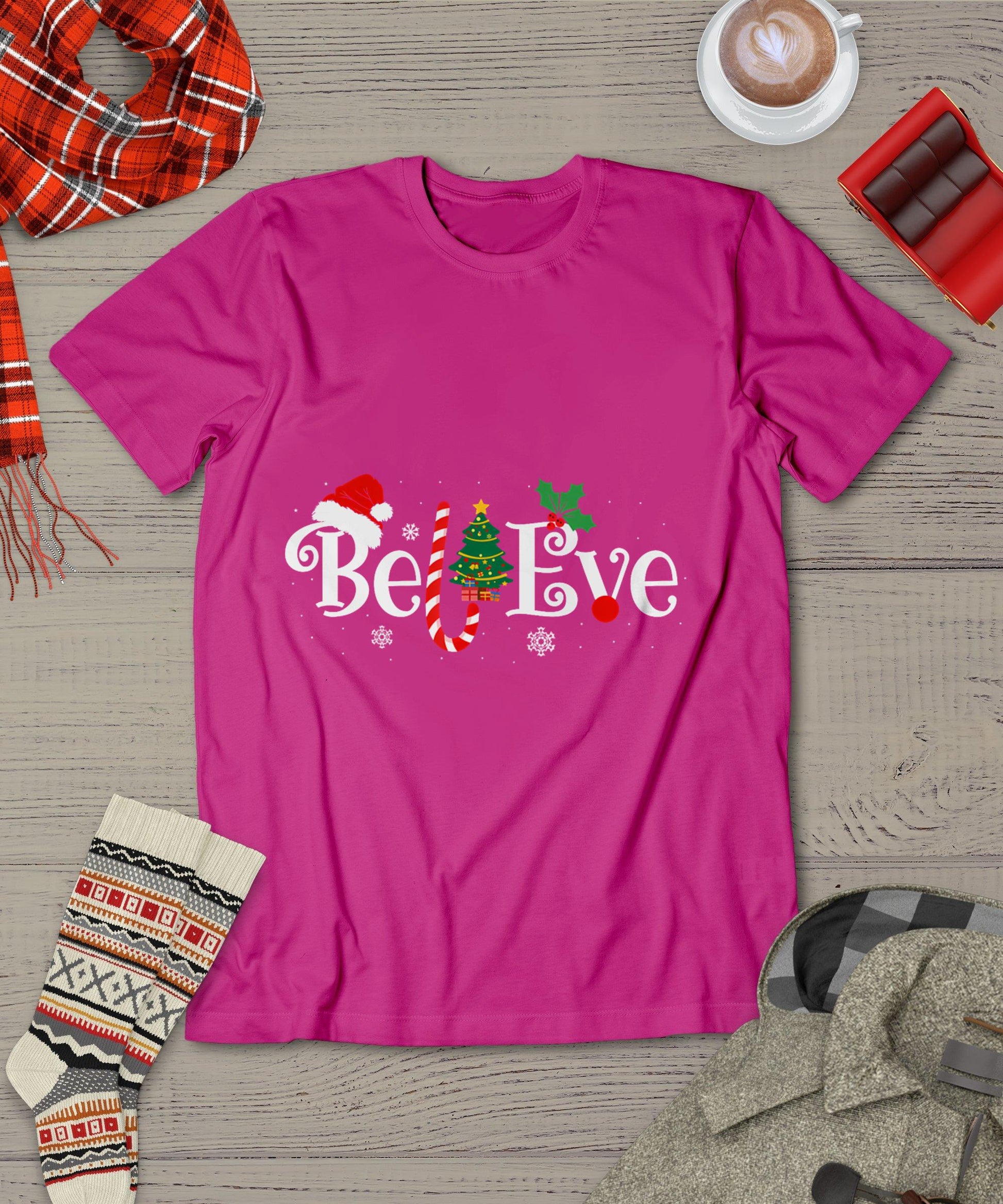 Best Believe Christmas Pajama Shirt Ever Xmas Family Funny T-Shirt