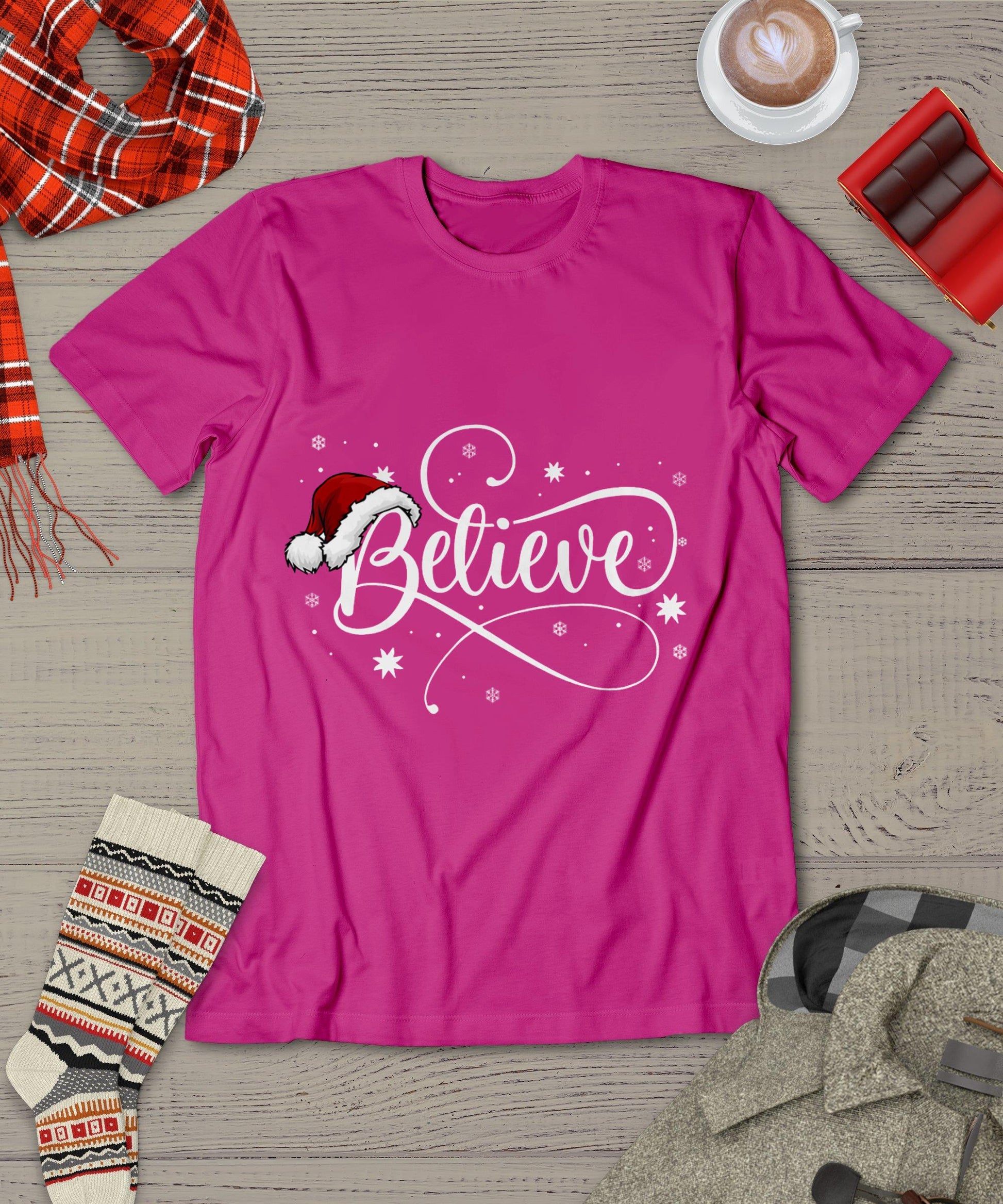 Christmas Shirt - Believe Santa Claus Believe Christmas Kids T-Shirt