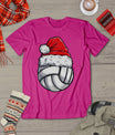 Christmas Volleyball Ball Santa Hat Funny Sport Xmas Girls T-Shirt