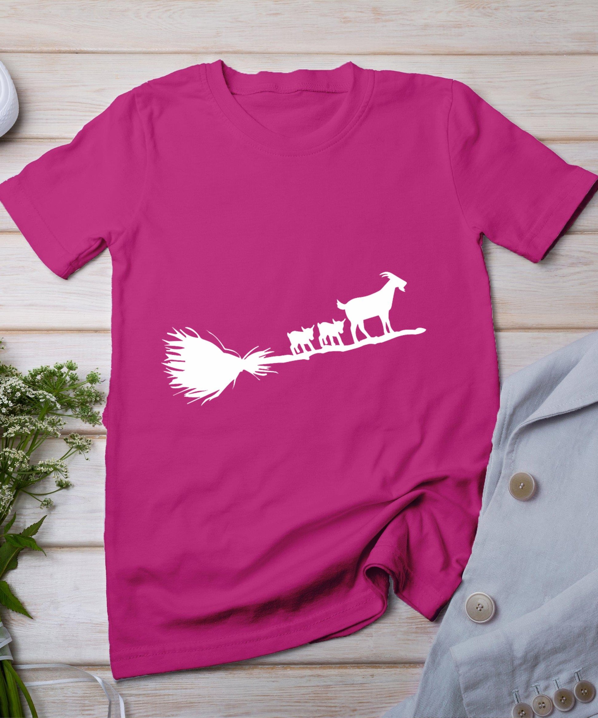 Flying Halloween Goats With Baby Goat T-Shirt