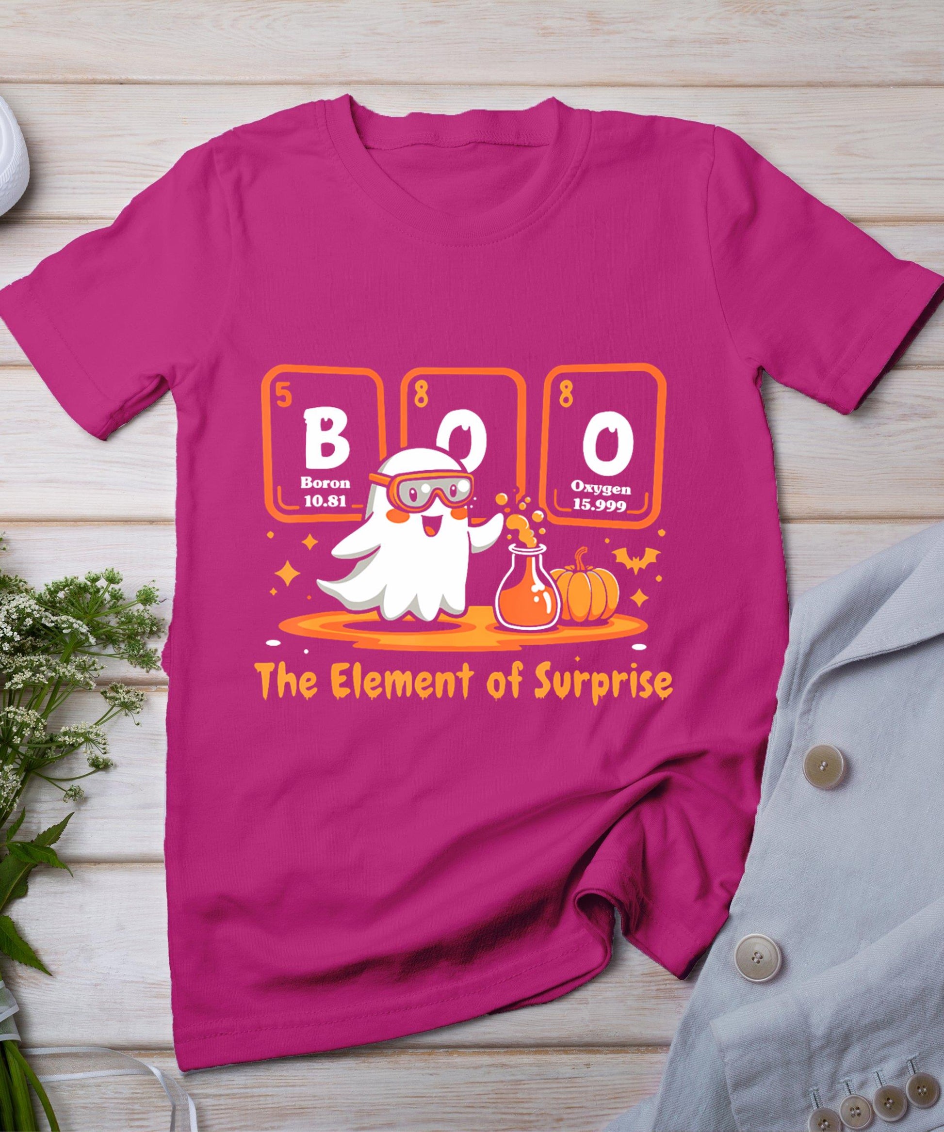 Chemistry Boo The Element Of Surprise Cute Chemist Halloween T-Shirt