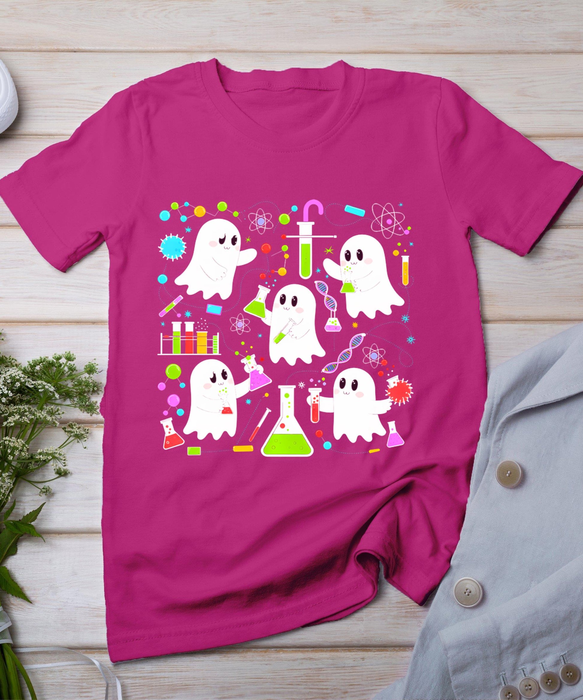 Ghost Science Teacher Chemistry Laboratory Halloween Costume T-Shirt