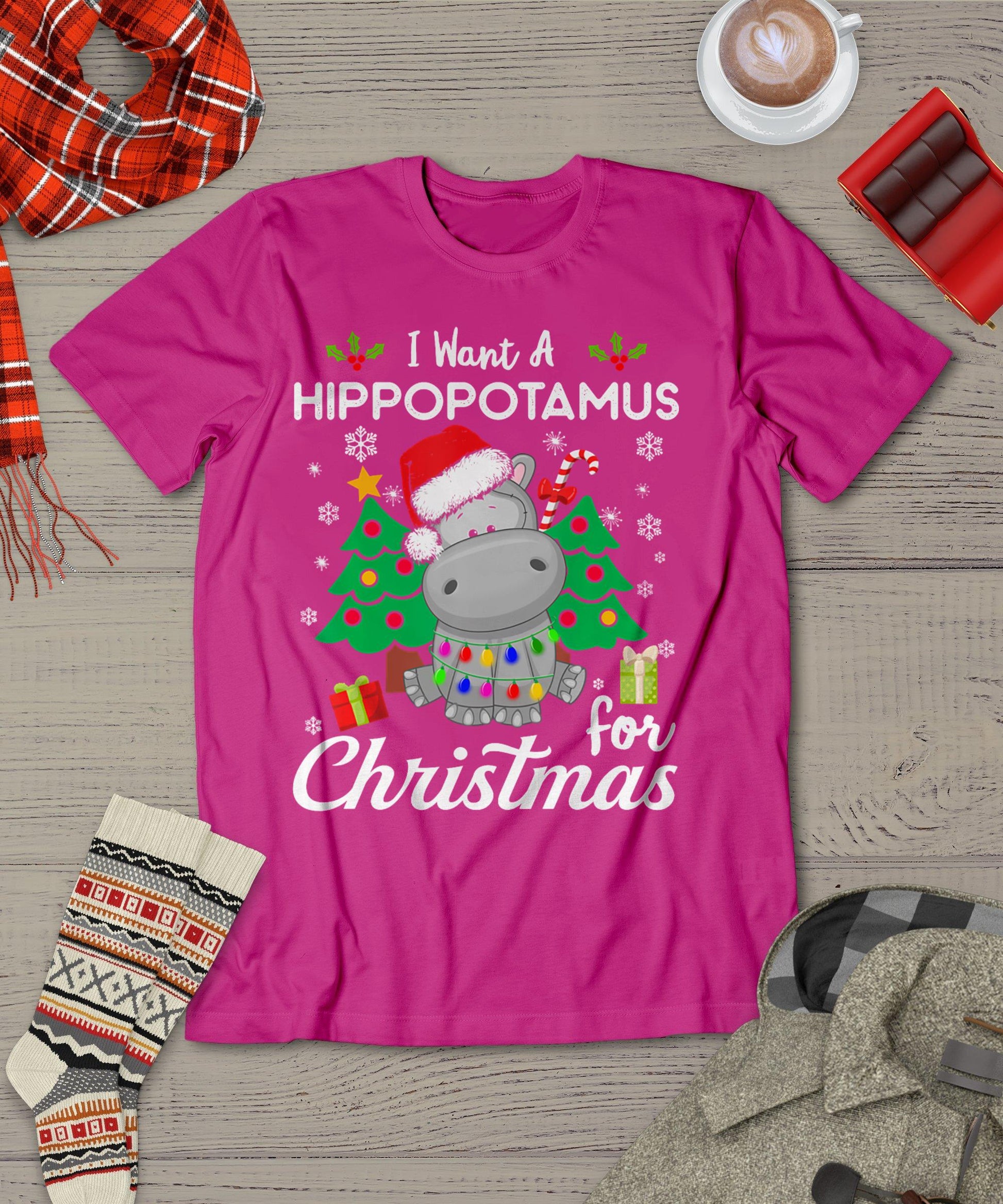 I Want A Hippopotamus For Christmas Cute Gift Xmas T-Shirt