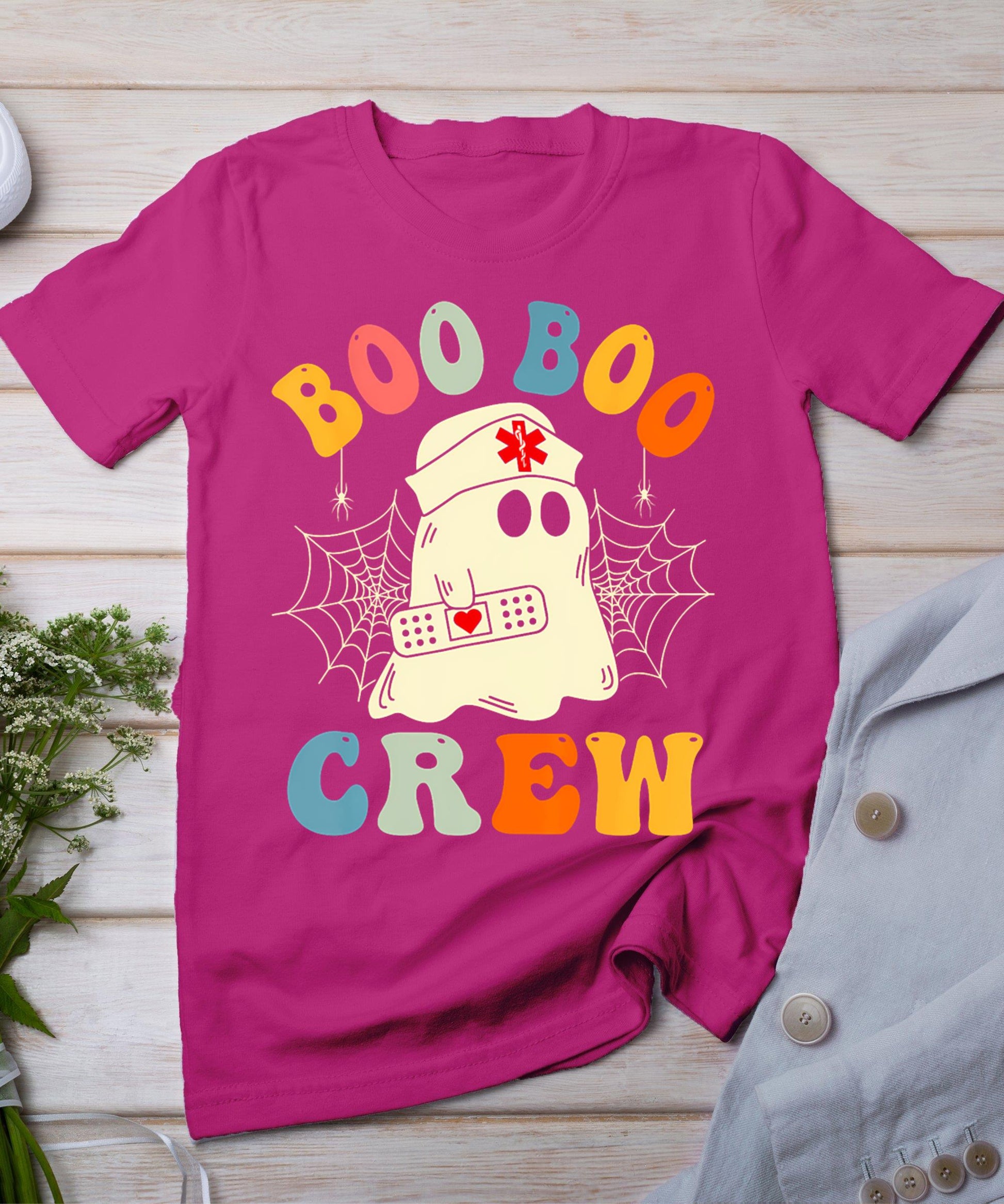 Boo Boo Crew Nurse Halloween Ghost Nurse Nursing Scrub Women T-Shirt