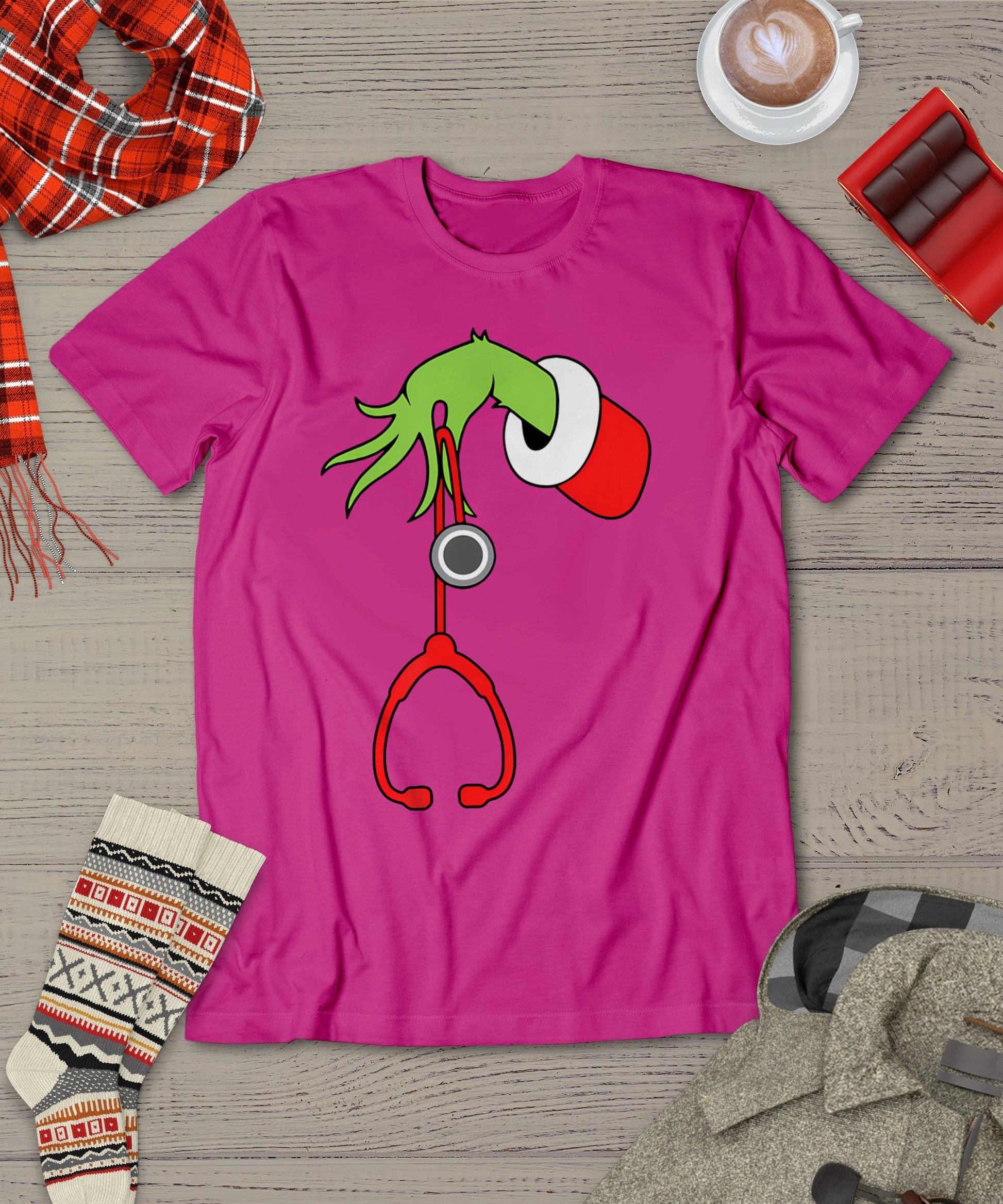 Nurse Christmas Stethoscope Nurses Xmas Pajamas Pjs Women T-Shirt