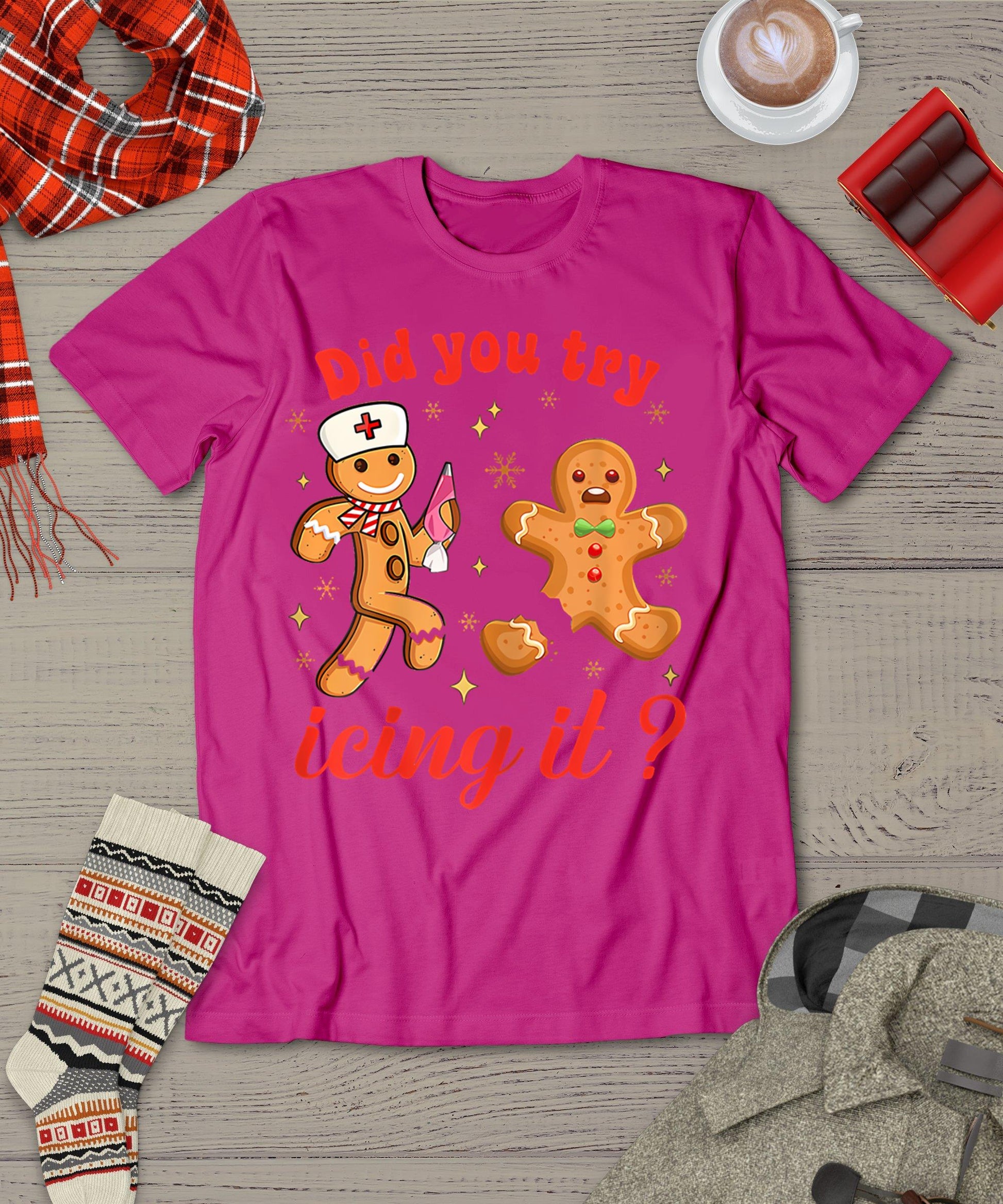 Funny Gingerbread Cookies School Nurse Did You Try Icing It T-Shirt