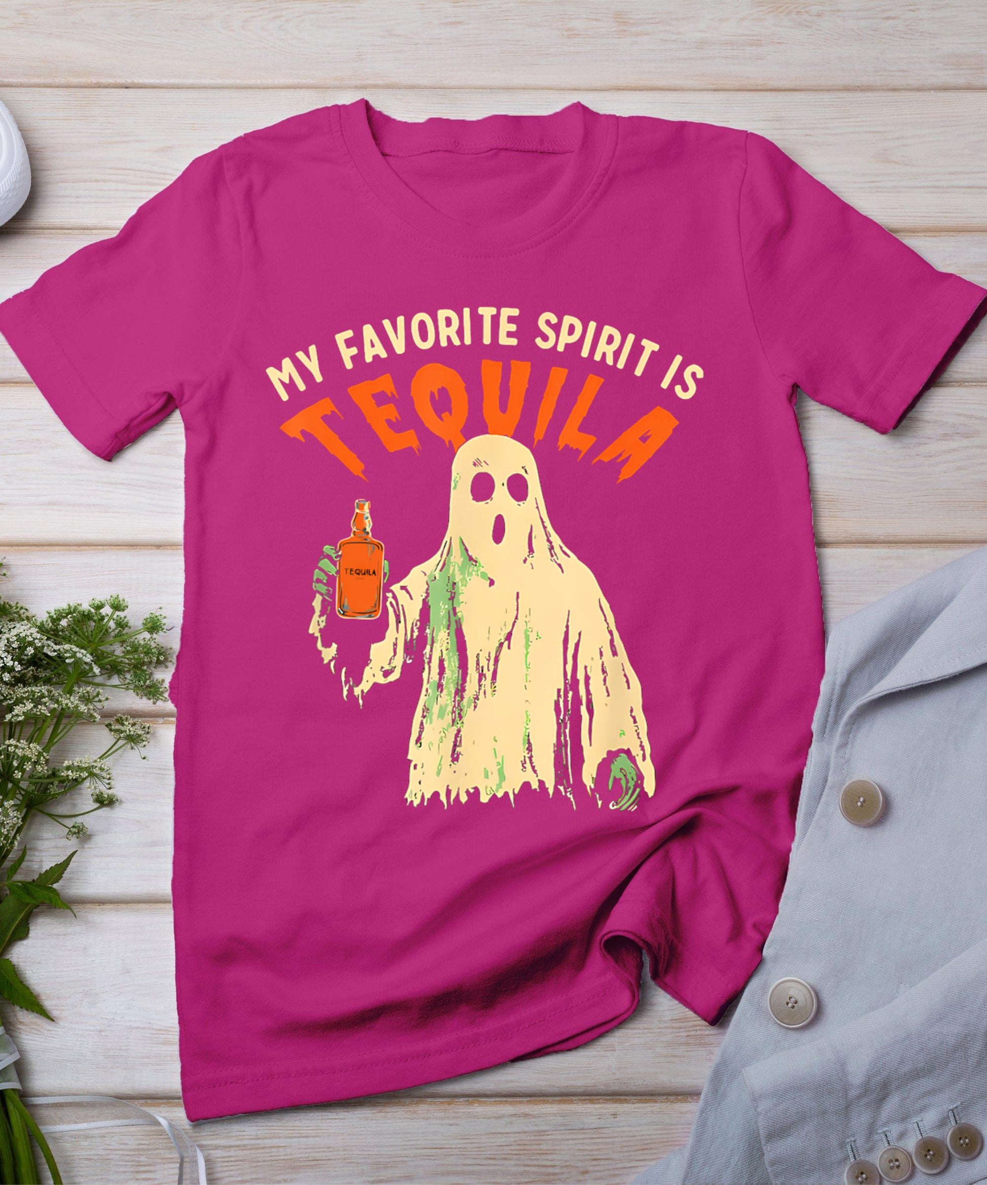 My Favorite Spirit Is Tequila Funny Halloween Party Adult T-Shirt