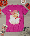 Pink Santa For Girls Christmas Retro Holiday Vintage T-Shirt