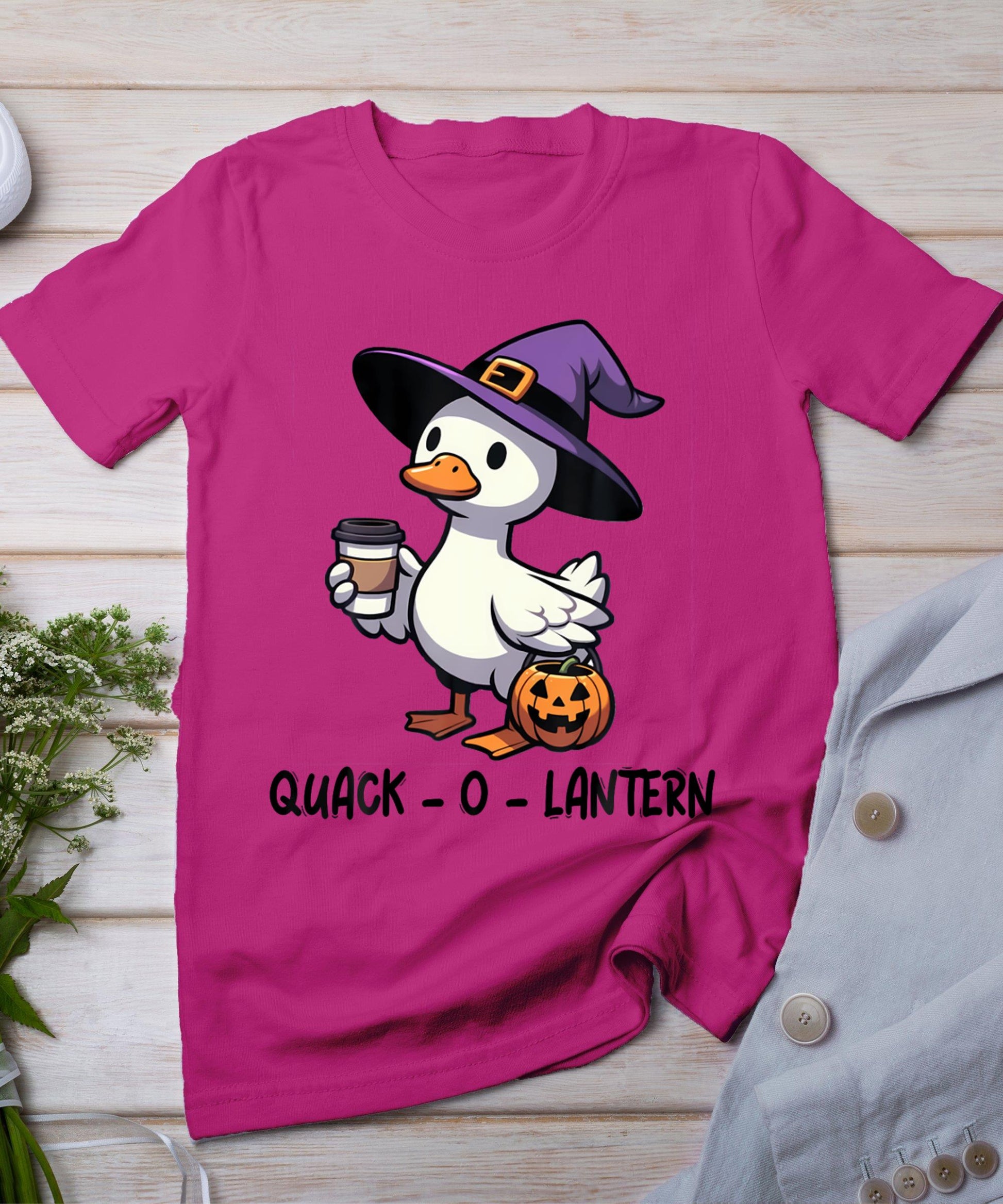 Goose Halloween Spooky Season Funny Goose Quack O Lantern T-Shirt