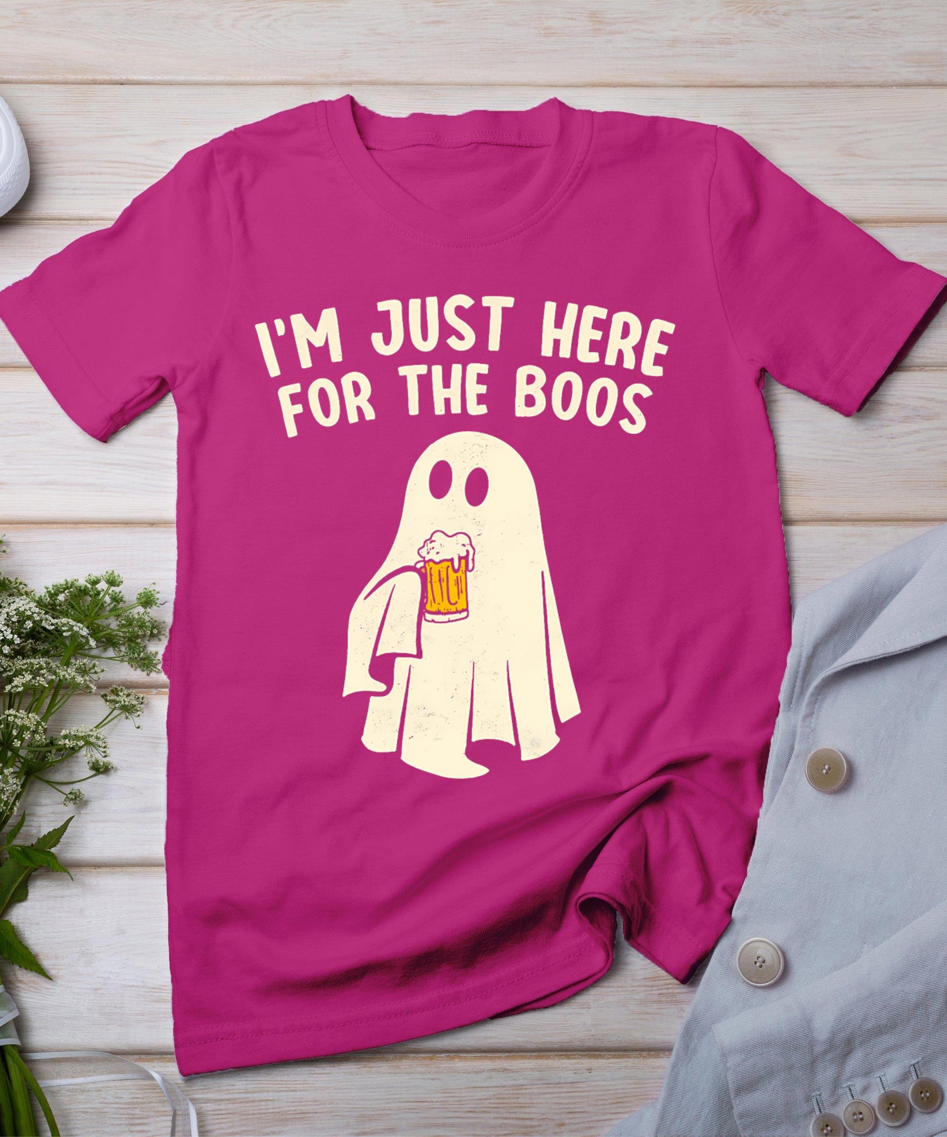 Funny I'm Just Here For The Boos Halloween Costumes Ghost T-Shirt