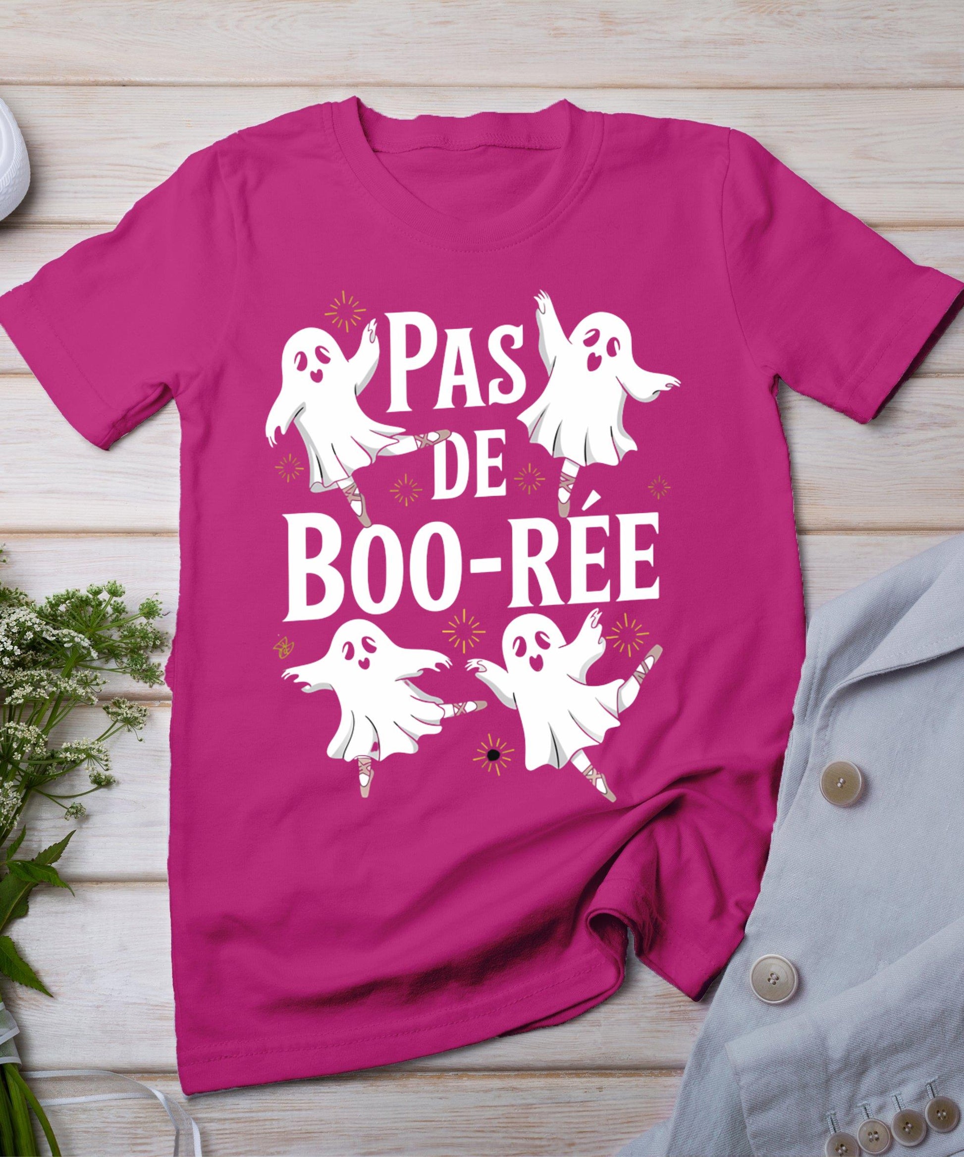 Funny Ghost Ballet Pas De Boo Halloween Dance T-Shirt