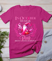 In October We Wear Pink Ghost Witch Breast Cancer Awareness T-Shirt