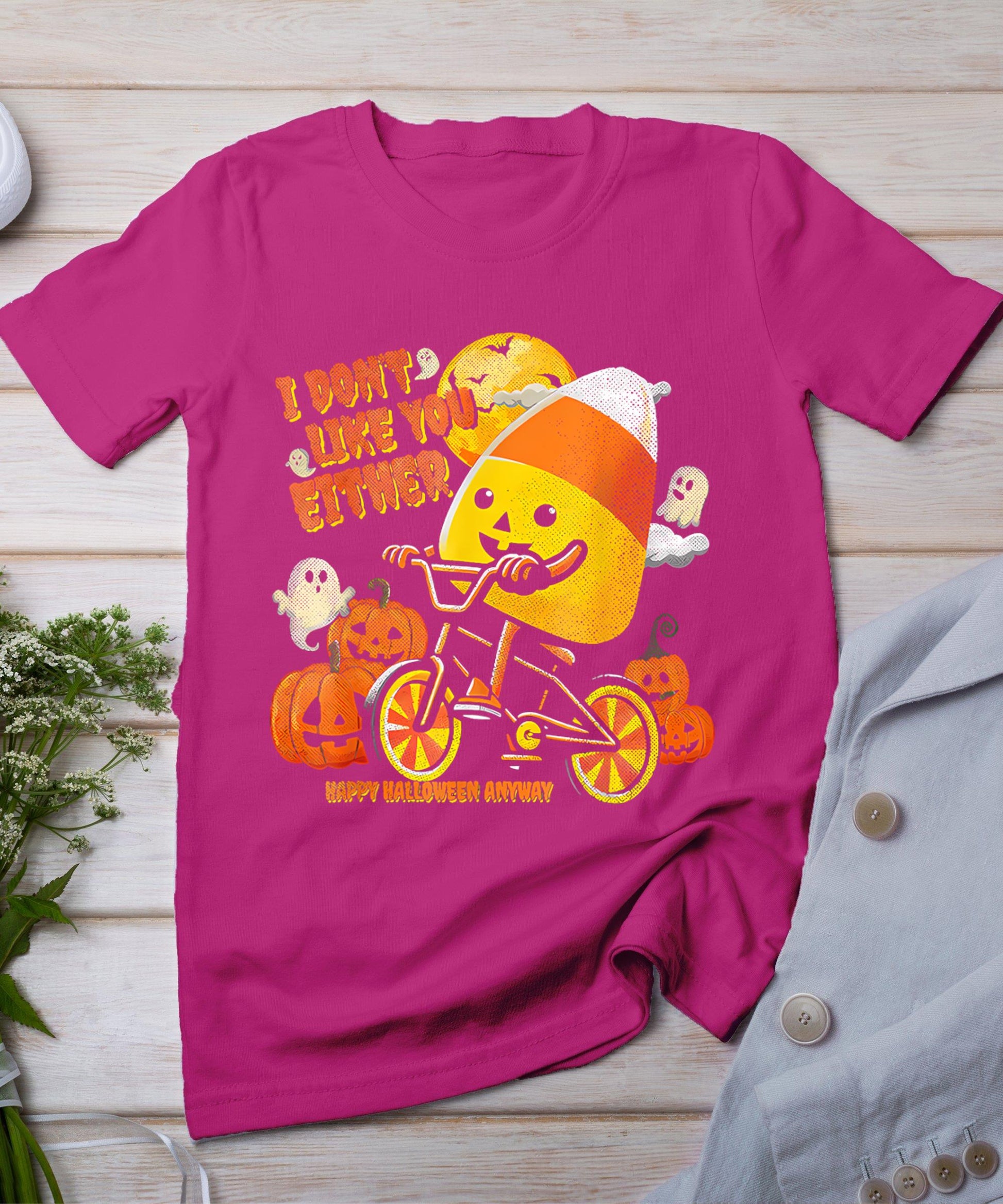 Halloween Costume Team Candy Corn I Don't Like You Either T-Shirt